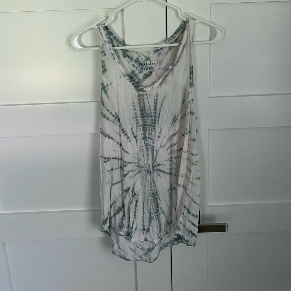 Tie dye American eagle tank